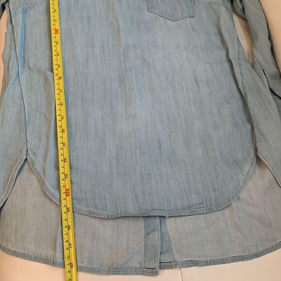 Softened Loft Oversized Long Sleeve Blue Women’s Shirt Size S - Picture 6 of 10